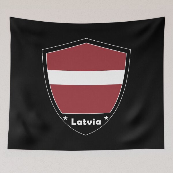 Item preview, Latvia Flag Badge designed and sold by Gina-Driada.