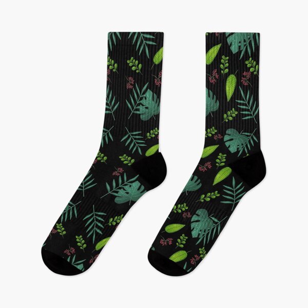 Item preview,  Tropical Plants, and Leaves Pattern Black Background designed and sold by RomeoSketches.
