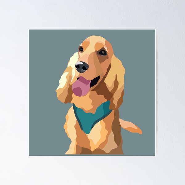 Item preview, Golden Show Cocker Spaniel Dog Portrait Digital Illustration designed and sold by sherylwylie.