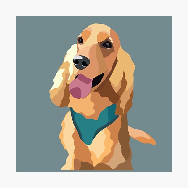 Item preview, Golden Show Cocker Spaniel Dog Portrait Digital Illustration designed and sold by sherylwylie.