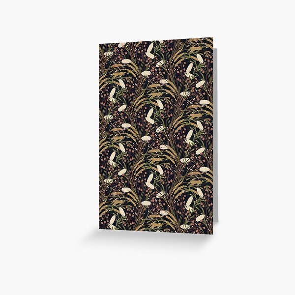 Wild grasses - black Greeting Card