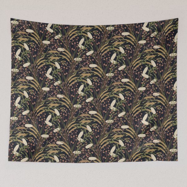 Item preview, Wild grasses - black designed and sold by appleyards.