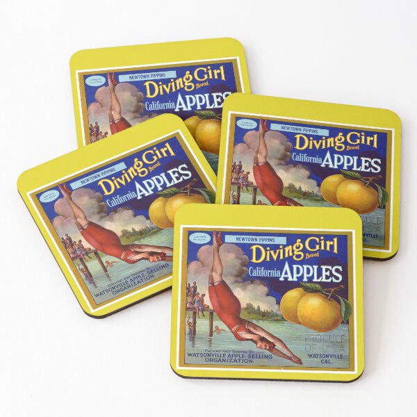 Item preview, Diving Girl Brand California Apples designed and sold by Wyman Brent.