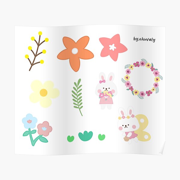 "Spring, flowers, rabbit, butterfly, fairy, forsythia, cute" Poster for ...