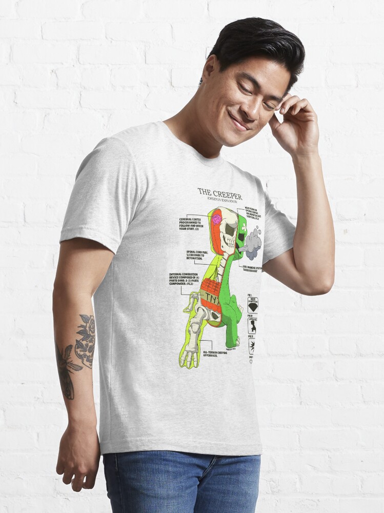 Furnace Identitet grad THE CREEPER ANATOMY" Essential T-Shirt for Sale by skywraith | Redbubble