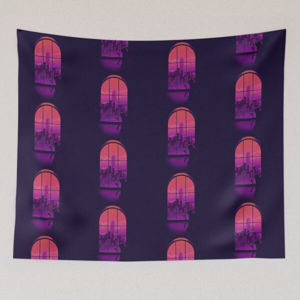 Item preview, Cat watching new york cityscape designed and sold by YUMMY PENCIL.