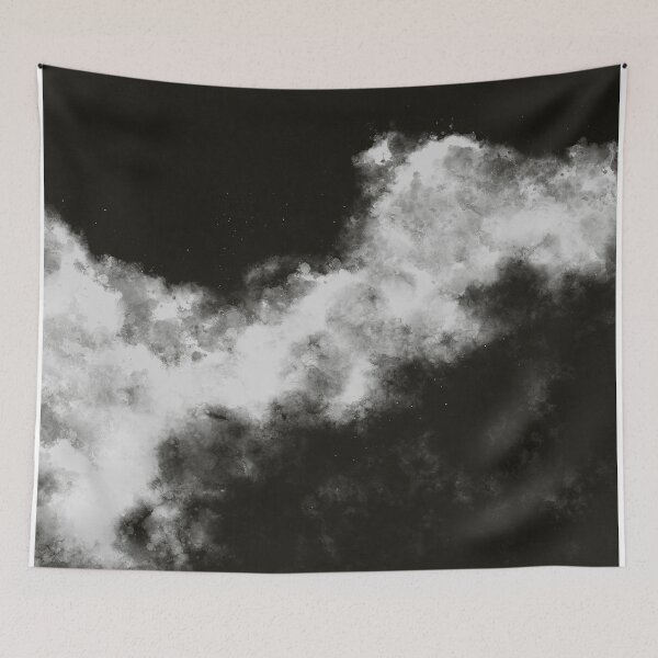 Item preview, Abstract Art Watercolour Clouds Pattern in Black and White  designed and sold by kasamor.