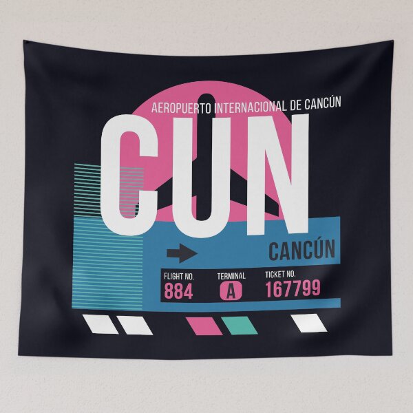 Item preview, Cancun, Mexico (CUN) Airport Code Baggage Tag designed and sold by SLAG-Creative.