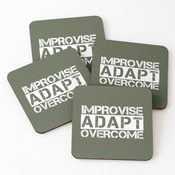 Item preview, Improvise adapt overcome White, green - motivational designed and sold by Honest-Quotes.