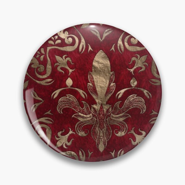Item preview, Fleur-de-lis ornament Red and Gold designed and sold by k9printart.
