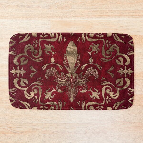 Item preview, Fleur-de-lis ornament Red and Gold designed and sold by k9printart.