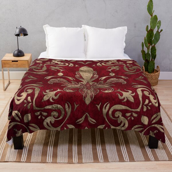 Item preview, Fleur-de-lis ornament Red and Gold designed and sold by k9printart.