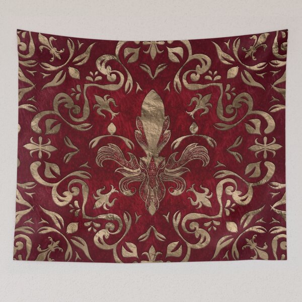 Item preview, Fleur-de-lis ornament Red and Gold designed and sold by k9printart.