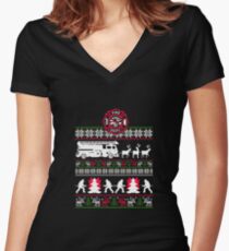 Firefighter X-Mas Women's Fitted V-Neck T-Shirt