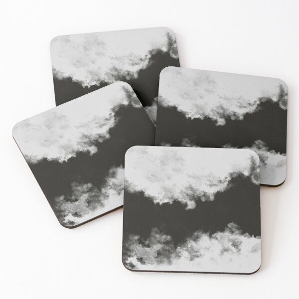 Item preview, Modern Watercolour Abstract Clouds Pattern in Black and White designed and sold by kasamor.