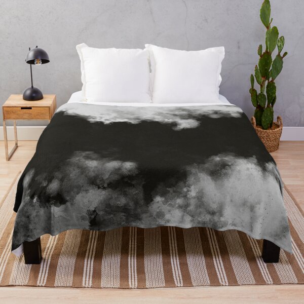 Item preview, Modern Watercolour Abstract Clouds Pattern in Black and White designed and sold by kasamor.
