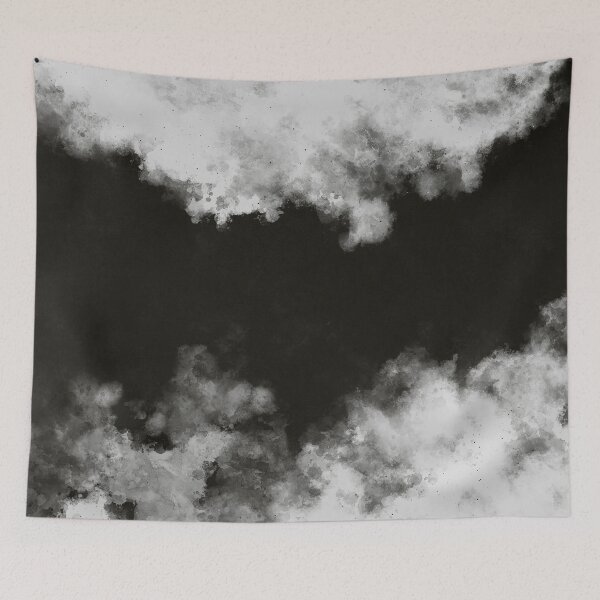Item preview, Modern Watercolour Abstract Clouds Pattern in Black and White  designed and sold by kasamor.