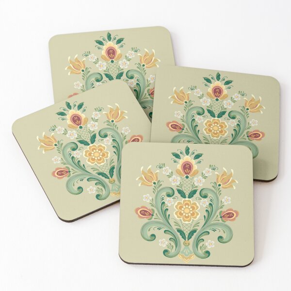 Item preview, Rosemaling Green and Gold designed and sold by Barbara Pixton.