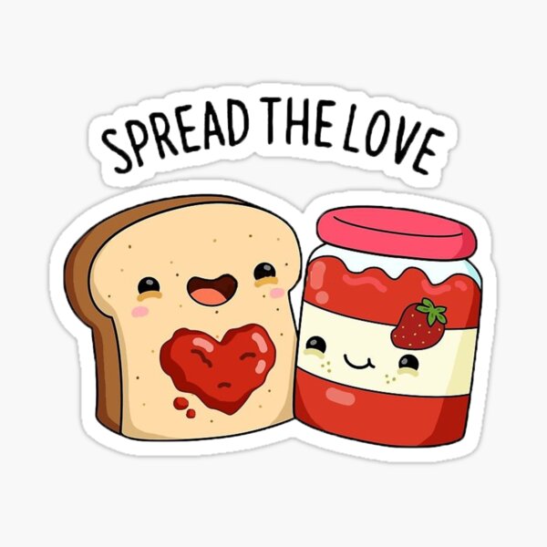 Spread the Love Cartoon Pun Sticker