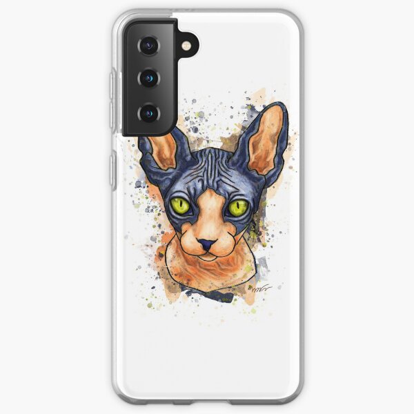 Portrait de chat Sphynx Coque souple Samsung Galaxy