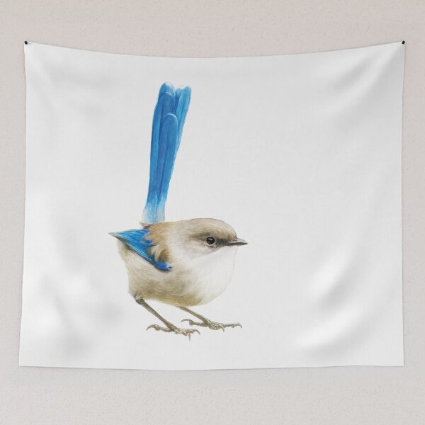 Item preview, Cute Fairywren bird and lovely Robin bring us good luck. Watercolor, bird, hand-painted artwork designed and sold by graphy K.