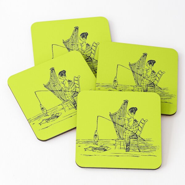 Item preview, Women Fishing and playing harp designed and sold by iTrending.