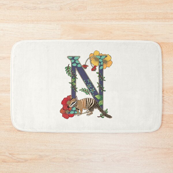 Item preview, N is for Numbat, art nouveau style animal alphabet letter, plain background designed and sold by Naty Design Prague.