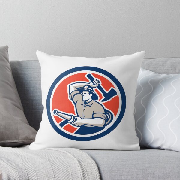 Item preview, Fireman Firefighter Holding Hose Axe Circle Retro designed and sold by patrimonio.