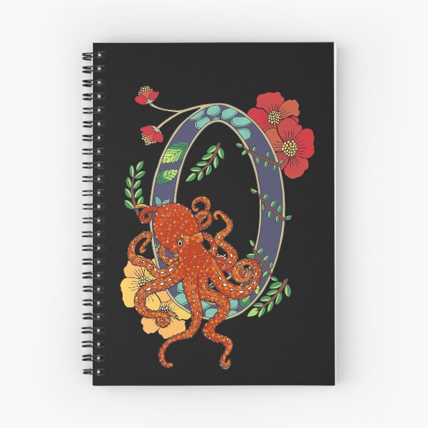 Item preview, O is for Octopus, art nouveau style animal alphabet letter, plain background designed and sold by Naty Design Prague.