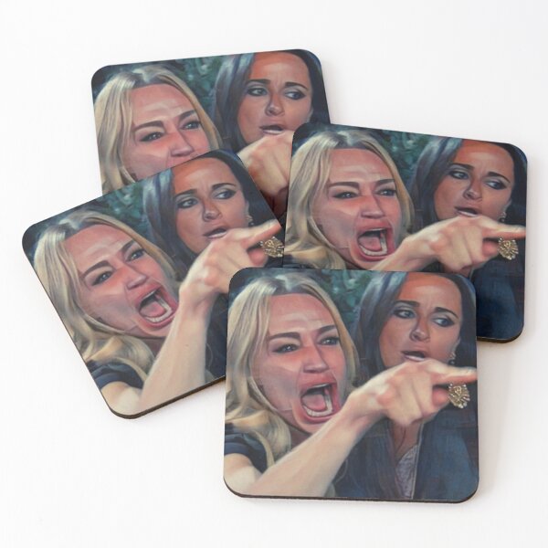Item preview, Lady yelling at Cat meme painting designed and sold by MystikArts.