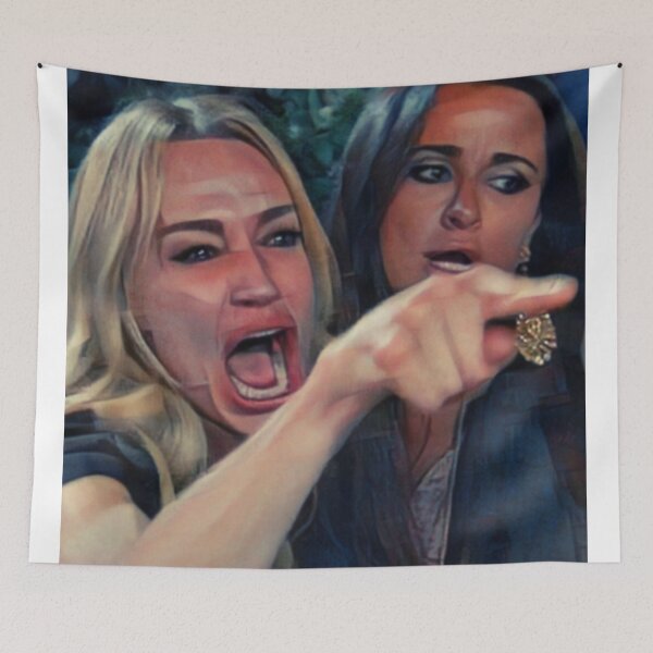 Item preview, Lady yelling at Cat meme painting designed and sold by MystikArts.