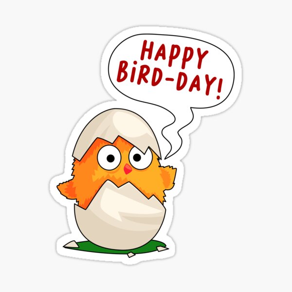 Sticker Happy Bird Day Anniversaire Drole D Oiseau Pour Birder Ornithologue Amateur Par Ibsfam Redbubble