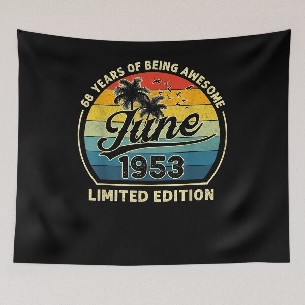 Item preview, Vintage Born In June 1953 Retro 68 Years Old 68th Birthday  designed and sold by beatabea.