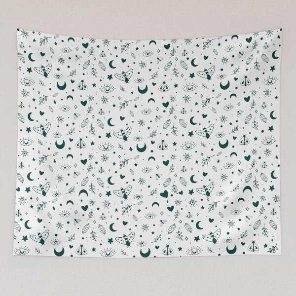 Item preview, Mystic celestial pattern sage green designed and sold by iconicus-design.