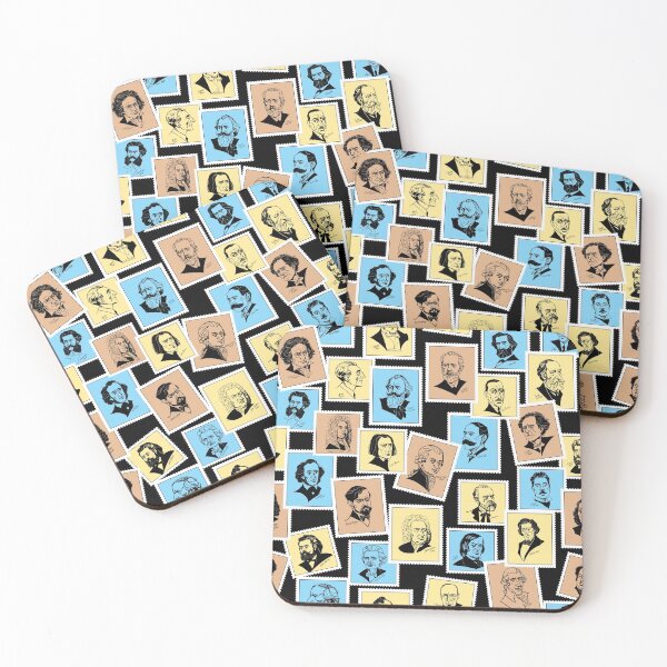Item preview, Great composers (stamps in black, light yellow, red ochre and blue) designed and sold by Irina Ivanova.