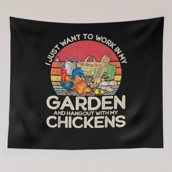 Item preview, Vintage I Just Want To Work In My Garden Chicken Lovers  designed and sold by beatabea.