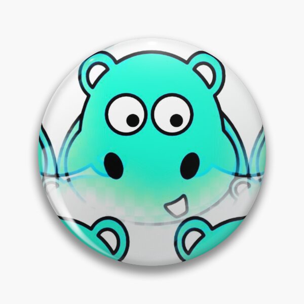 Item preview, I see you cute Hippo aqua and white  designed and sold by Edith Jacobs.