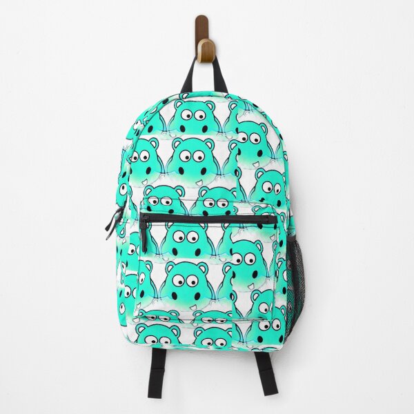Item preview, I see you cute Hippo aqua and white  designed and sold by Edith Jacobs.