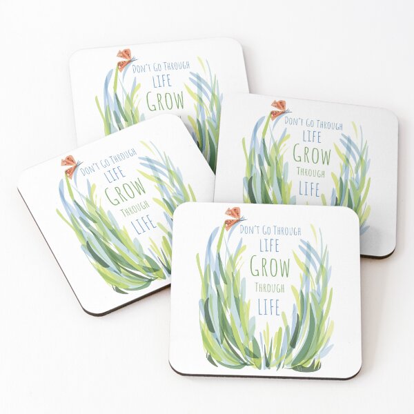 Item preview, Don't Go Through Life Grow Through Life Motivational Illustration designed and sold by Michelebuttons.