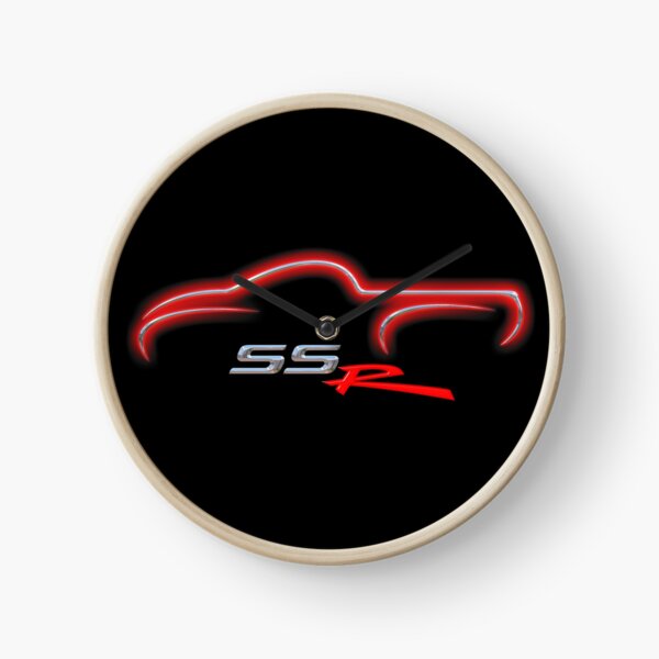Redline Red Silhouette for Dark Backgrounds Clock
