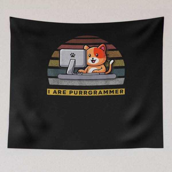 Item preview, Funny Programmer Cat I Are Purrgrammer Vintage Style  designed and sold by beatabea.