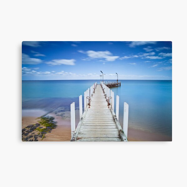 Safety Beach Pier on a beautiful blue sky day on the Mornington Peninsula Canvas Print