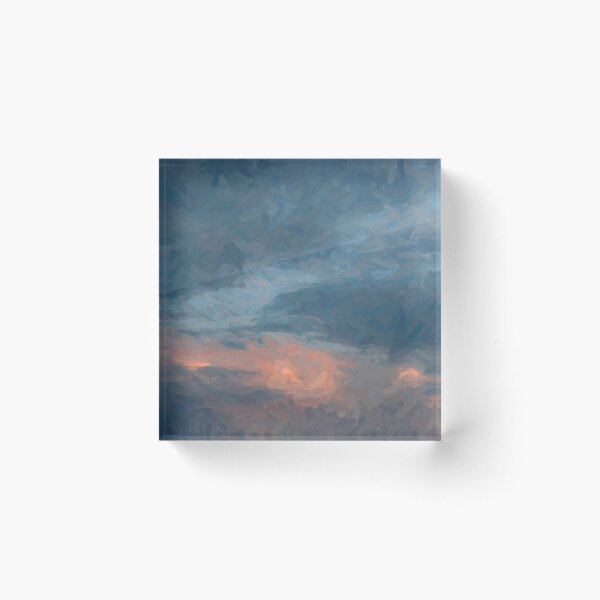 Steel Blue Sky II Acrylic Block