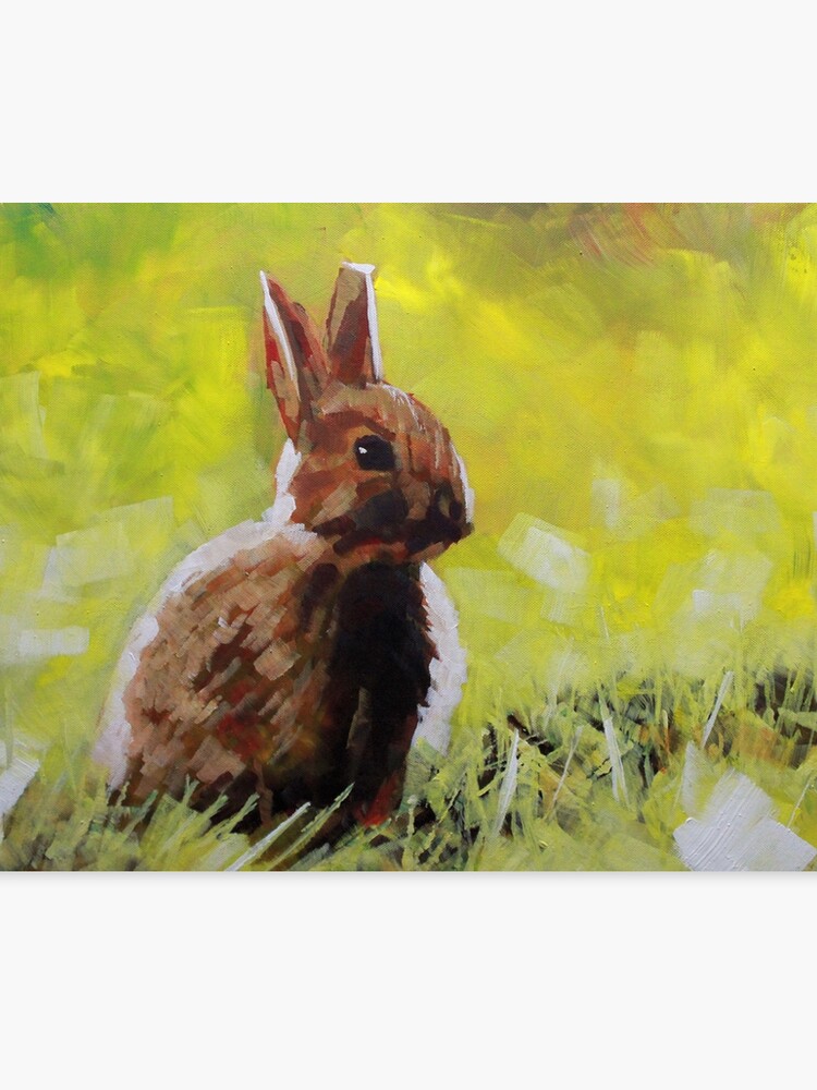 Baby Bunny Rabbit Painting Print For Sale Canvas Print