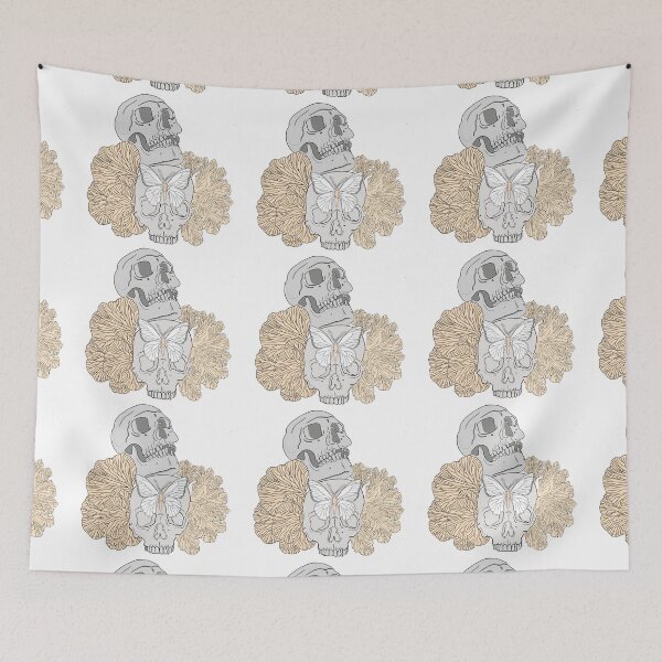 Item preview, Skulls and Magic Mushrooms, gray version designed and sold by Elifndz.