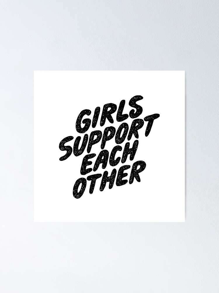 Alternate view of Girls Support Black Text Poster