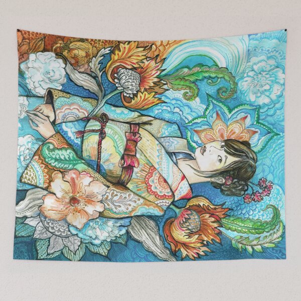 Item preview, Japanese Girl in a Kimono designed and sold by FanitsaArt.