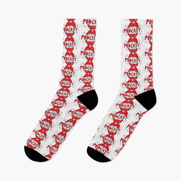 Item preview, Podcast logo with open red lips designed and sold by yellowideas.