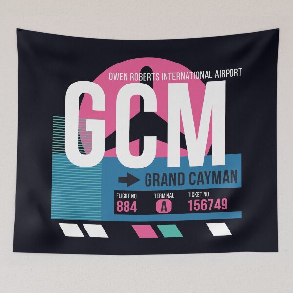 Item preview, Grand Cayman Islands (GCM) Airport Code Baggage Tag designed and sold by SLAG-Creative.