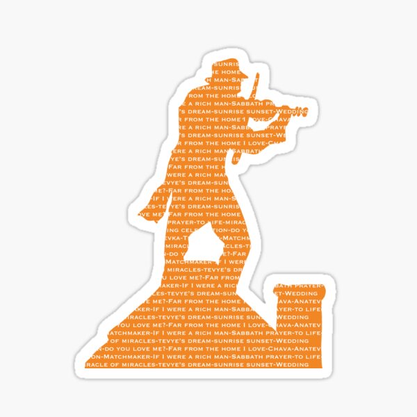 Fiddler on the Roof Silhouette Song Titles Sticker